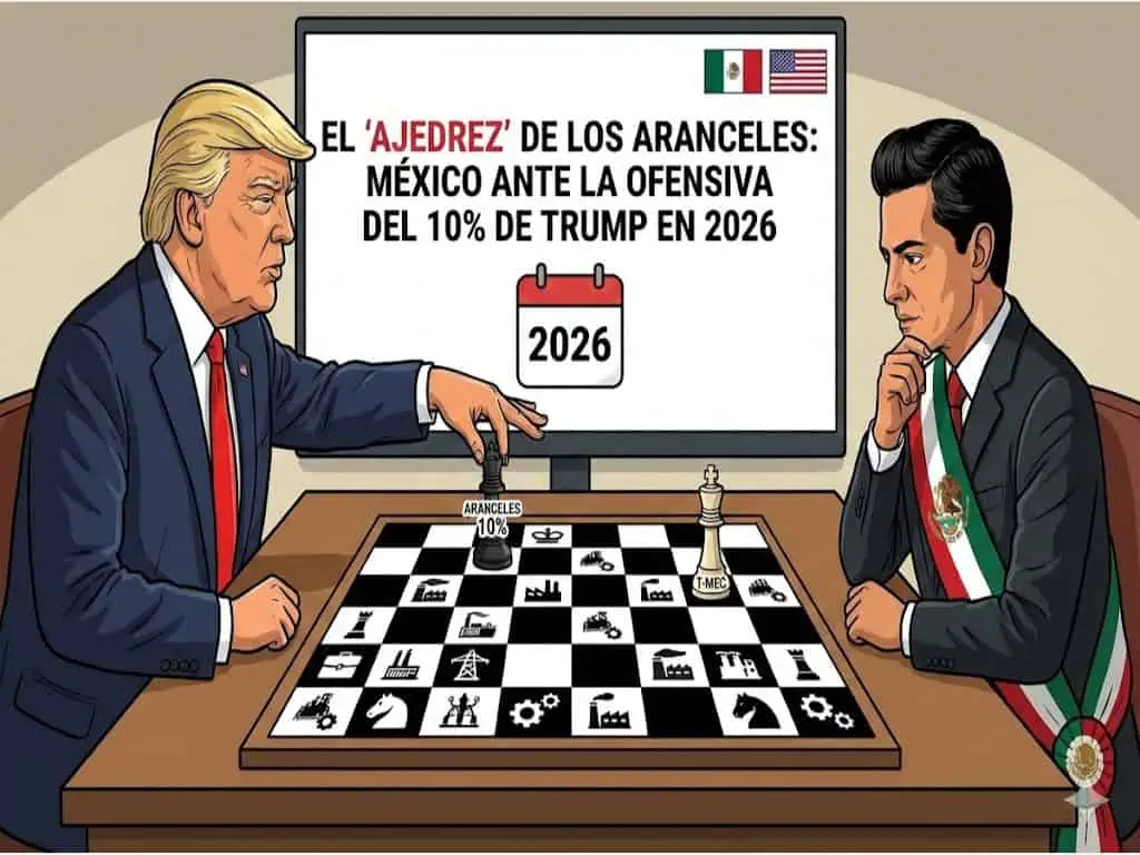 🚨 El “Ajedrez” de los Aranceles: México ante la Ofensiva del 10% de Trump en 2026 🇲🇽🇺🇸