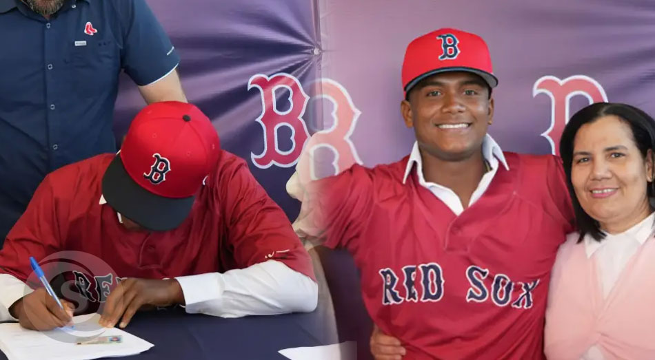 Christopher Cordero, de 16 años, firma con los Boston Red Sox