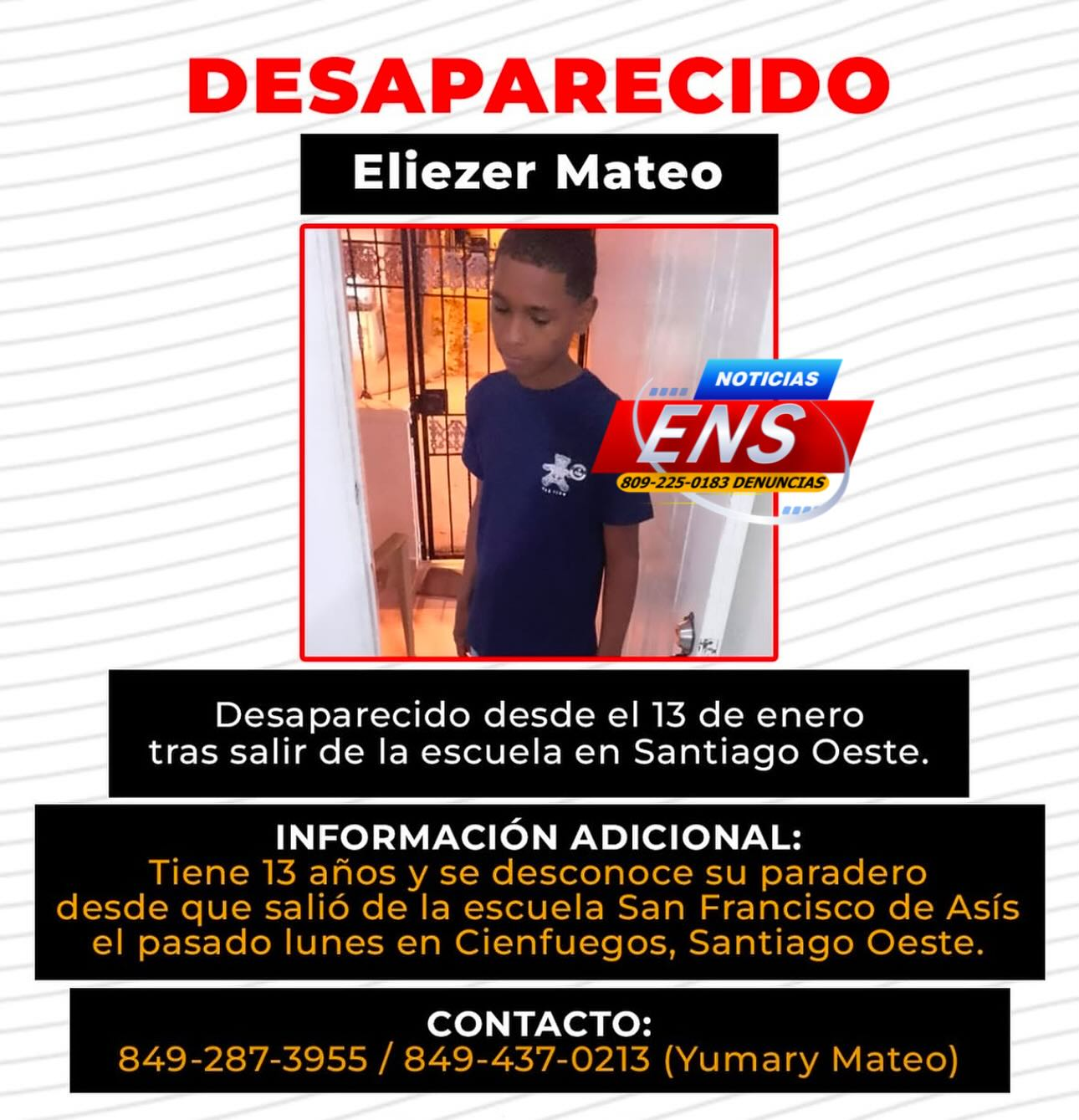 Se trata de Eliezer Mateo Contreras