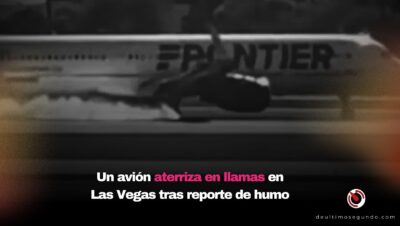 Un avión aterriza en llamas en Las Vegas tras reporte de humo